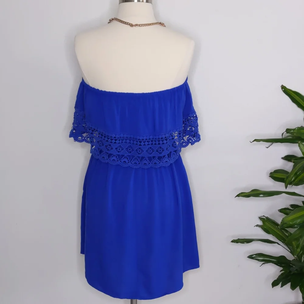 Xhilaration womens  Dress off shoilder Blue size Medium